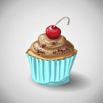 Capcake Chocolate. Hand draw. Stock Illustration