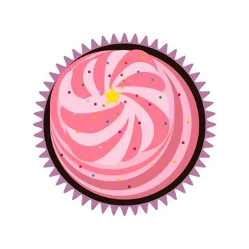 Capcake with cream on a white background Stock Illustration