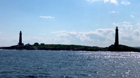Cape Ann Twin Lighthouses Stock Footage 252149306