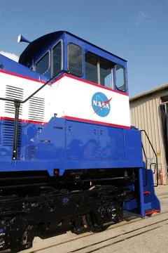 CAPE CANAVERAL, Fla. A closeup of the cab on NASA Railroad locomotive 3 wh... Stock Photos