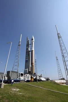 CAPE CANAVERAL, Fla. On Launch Complex-41 on Cape Canaveral Air Stock Photos