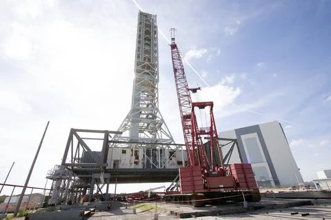 CAPE CANAVERAL, Fla. Modifications continue on the Mobile Launcher, or ML,... Stock Photos