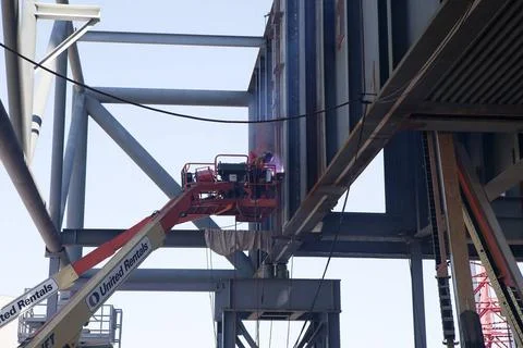 CAPE CANAVERAL, Fla. Modifications continue on the Mobile Launcher, or ML,... Stock Photos