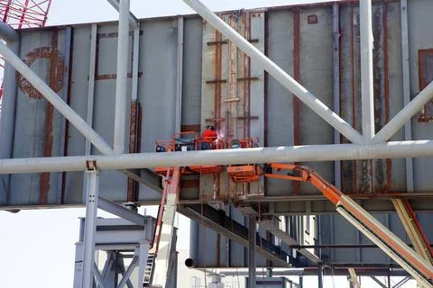 CAPE CANAVERAL, Fla. Modifications continue on the Mobile Launcher, or ML,... Stock Photos