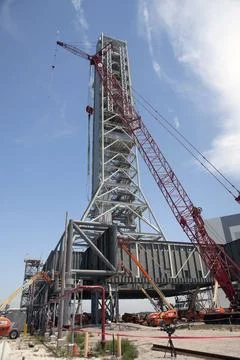 CAPE CANAVERAL, Fla. Modifications continue on the Mobile Launcher, or ML,... Stock Photos