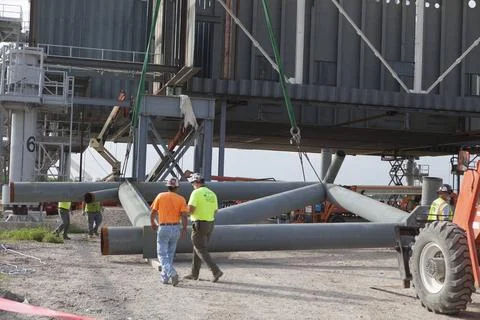 CAPE CANAVERAL, Fla. Modifications continue on the Mobile Launcher, or ML,... Stock Photos