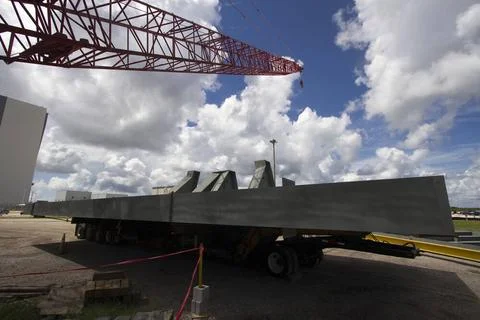 CAPE CANAVERAL, Fla. Modifications continue on the Mobile Launcher, or ML,... Stock Photos