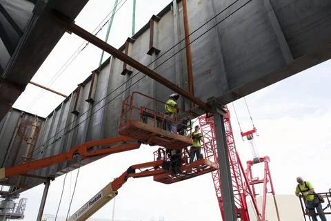 CAPE CANAVERAL, Fla. Modifications continue on the Mobile Launcher, or ML,... Stock Photos