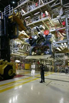 CAPE CANAVERAL, Fla. - In Orbiter Processing Facility bay 3 at NASA s Kenn... Stock Photos