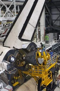CAPE CANAVERAL, Fla. In Orbiter Processing Facility-1 at NASAs Kennedy Sp.. 스톡 사진