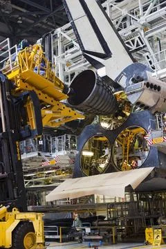 CAPE CANAVERAL, Fla. In Orbiter Processing Facility-1 at NASAs Kennedy Sp.. 스톡 사진