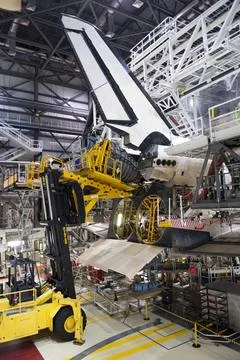 CAPE CANAVERAL, Fla. In Orbiter Processing Facility Bay 2 at NASAs Kenned.. Stock Photos