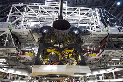 CAPE CANAVERAL, Fla. - In Orbiter Processing Facility Bay 2 at NASAs Kenn.. 库存照片