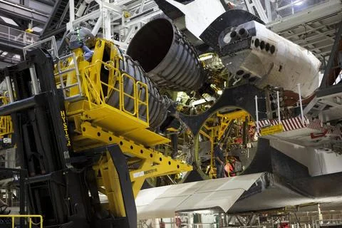 CAPE CANAVERAL, Fla. In Orbiter Processing Facility Bay 2 at NASAs Kenned.. Stock Photos