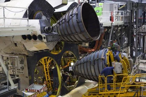 CAPE CANAVERAL, Fla. In Orbiter Processing Facility Bay 2 at NASAs Kenned.. 库存照片