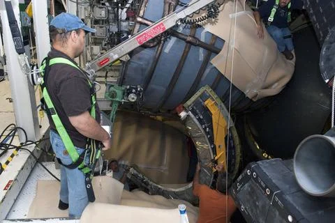 CAPE CANAVERAL, Fla. In Orbiter Processing Facility Bay 2 at NASAs Kenned.. Stock Photos