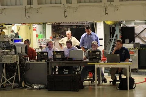 CAPE CANAVERAL, Fla. In Orbiter Processing Facility OPF Bay 2 at NASAs Ke.. Stock Photos