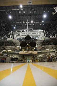 CAPE CANAVERAL, Fla. - In Orbiter Processing Facility Bay 1 at NASAs Kenned.. Stock Photos