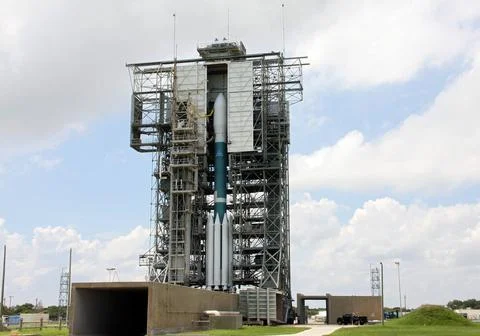 CAPE CANAVERAL, Fla. At Space Launch Complex 17B on Cape Canaveral Air For... Stock Photos