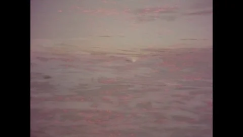 Cape Cod 1970s: Scenic views of Cape Cod at sunset. Waves crash against the Stock Footage 331224672