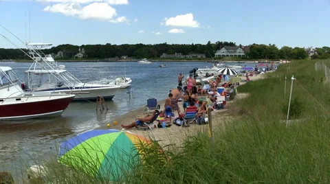 Cape cod beach &amp; boating Stock Footage 49797355