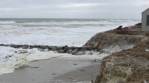 Cape Cod beach erosion 2 Stock Footage 47493166