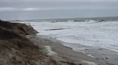 Cape Cod beach erosion Stock Footage