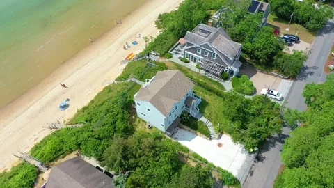Cape Cod Beach House Overlooking Sandy Shore 動画素材 317696819