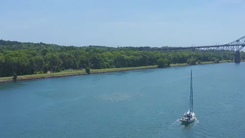 Cape Cod Canal aerial Видео 196412646
