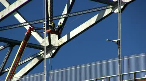 Cape cod canal bridge repair; 2 Stock Footage 10881497
