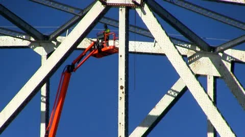 Cape cod canal bridge repair; 4 Stock Footage 10881547
