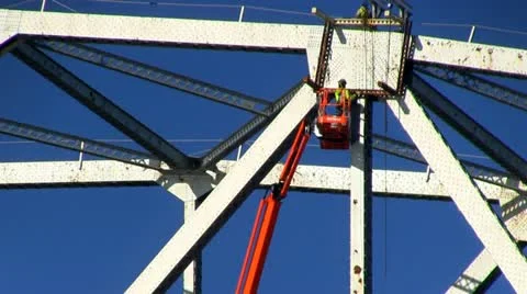Cape cod canal bridge repair; 6 Stock Footage 10881590
