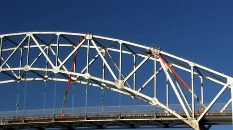 Cape cod canal bridge workers; 2 Stock Footage 10881307