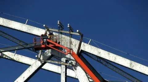 Cape cod canal bridge workers; 4 Stock Footage 10881320