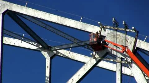 Cape cod canal bridge workers; 3 Stock Footage 10881345