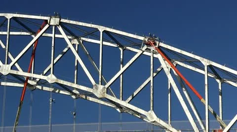 Cape cod canal bridge workers; 6 Stock Footage 10881360