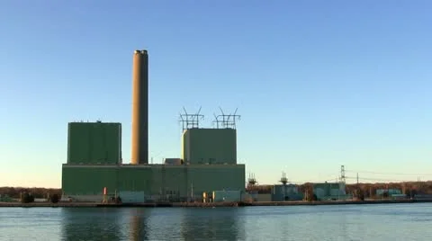 Cape cod electric power plant; left side Stock Footage 10881219