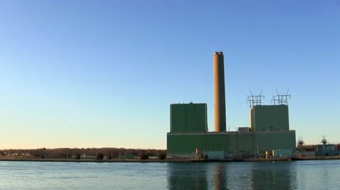 Cape cod electric power plant; right side Stock Footage 10881239