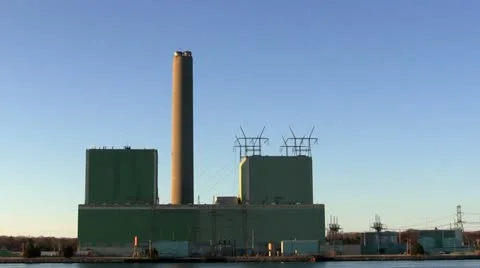 Cape cod electric power plant; left side 2 Stock Footage 10881267