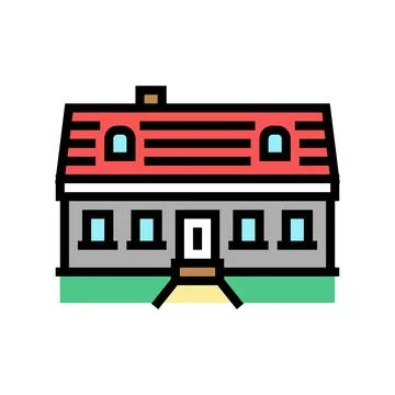 Cape cod house color icon vector illustration Illustrazione stock
