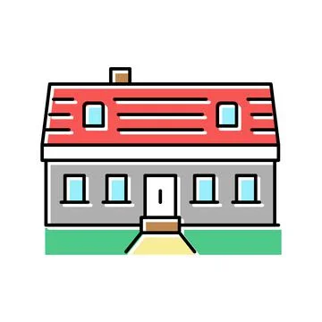 Cape cod house color icon vector illustration Illustrazione stock