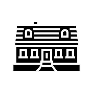 Cape cod house glyph icon vector illustration Illustrazione stock