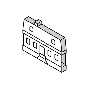 Cape cod house isometric icon vector illustration Illustrazione stock