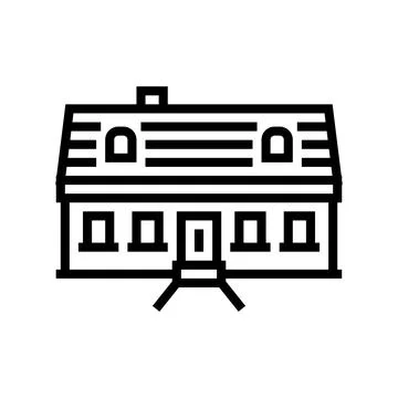 Cape cod house line icon vector illustration Illustrazione stock