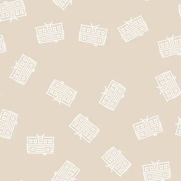 Cape cod house line seamless pattern Illustrazione stock