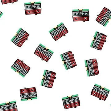 Cape cod house vector seamless pattern Illustrazione stock