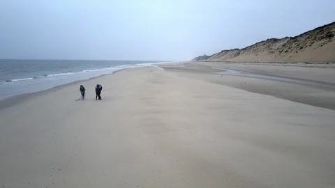 Cape Cod sandy beach. Video stock 86016069