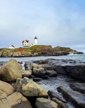 Cape Cod Style Lighthouse in Maine Foto stock
