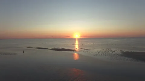 Cape Cod Sunset Orleans Drone  Stock Footage 59092465