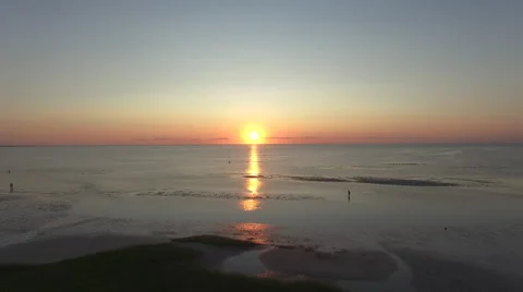 Cape Cod Sunset Orleans Drone  Stock Footage 59092466